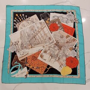 Elegant Silk Scarf with Artistic Print